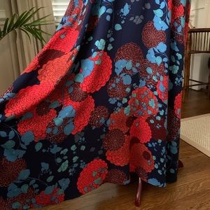 Natori Caftan Belles Fleurs Bold Poppy Print NWT